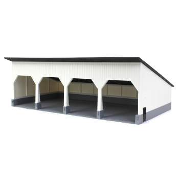 1/64 The Quad Bay 40ft x 80ft Cattle Shed, Black/White, 3D Printed Farm Model RW-17