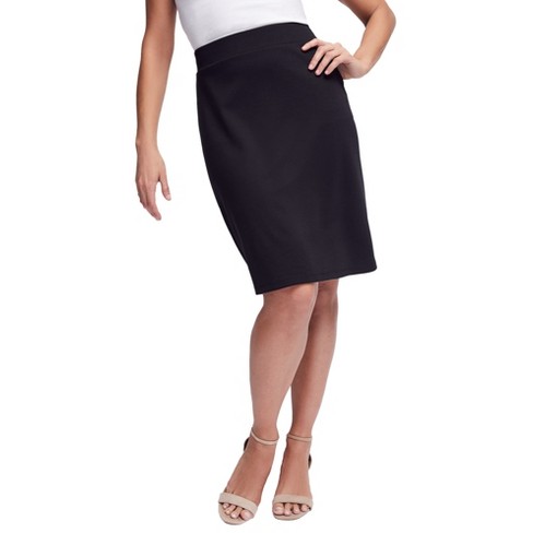 Jessica London Women’s Plus Size Ponte Knit Skirt, 1x - Black : Target