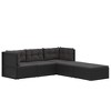 vidaXL 5 Piece Patio Lounge Set with Cushions Black Poly Rattan - 3 of 4