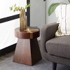 Contemporary Wood Accent Table Brown - Olivia & May: Sturdy Pyramid Base, No Assembly Required - 2 of 4