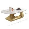 NicBex Modern White Coffee Table with Sintered Stone Tabletop & Unique Steel Base,Marble Oval Center Table for Living Room,Gold 51.2" - 4 of 4