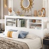 Famapy White Full/ Queen Size Headboard,App-Controlled LED Lights,Adjustable Shelves,Smart Bedroom Storage Solution - 2 of 4
