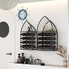 Gulches Boat Shaped Wine Rack Set,2 Sizes Metal Storage for Wines Spirits,Black Iron,Space Saving, Easy Assembly,Nautical Decor - 3 of 4