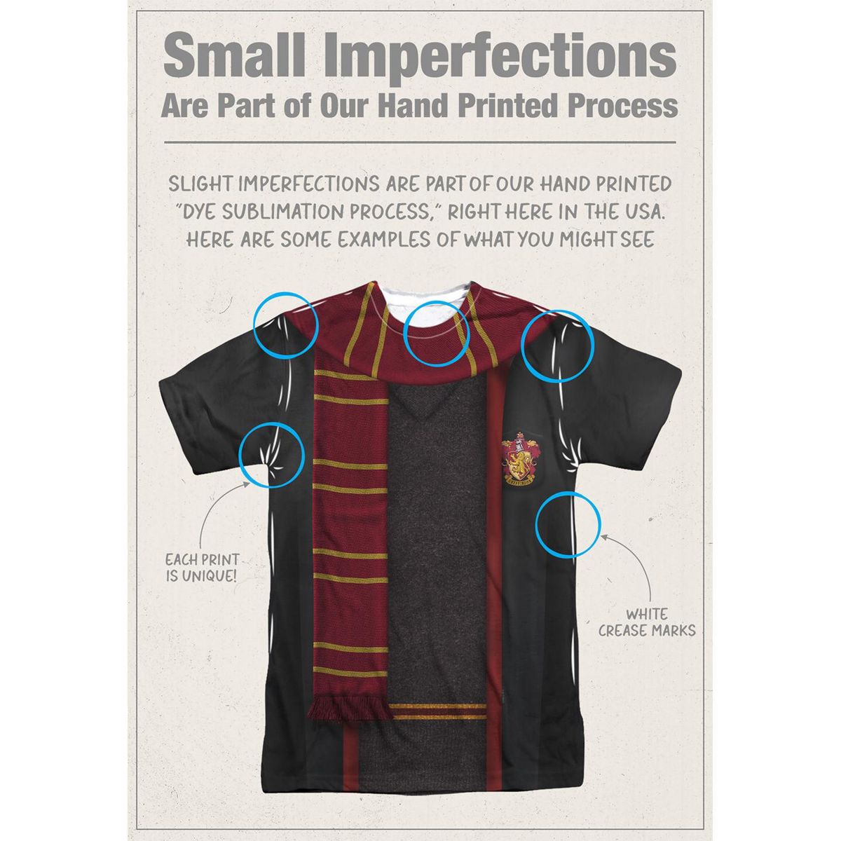 Men's Harry Potter Gryffindor Thin Scarf Short Sleeve Halloween Costume T-Shirt - thumbnail 4