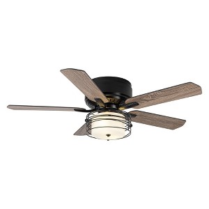 Parrot Uncle 42" Black Indoor Retractable Caged Ceiling Fan, Industrial - 1 of 4