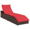 vidaXL Folding Sun Lounger with Cushion and Storage Brown Poly Rattan - 2 of 4