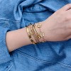 Womens 4Pcs Stackable Floral Gold Bracelets Stainless Steel Bangle Bracelets Non Tarnish Silver Set - 2 of 4