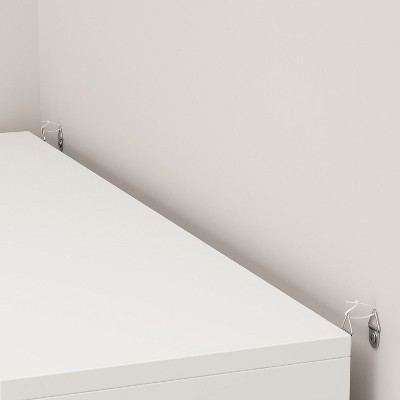 White MDF 3-Drawer Shoe Storage Cabinet with Metal Handles