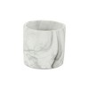 HomeRoots 6" White and Gray Marbleized Ceramic Indoor Outdoor Round Pot Planter - 3 of 4