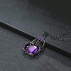 Gothic Skull Heart Pendant Necklace with Zircon Birthstone - 3 of 4