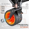 Black and Orange Color-Blocked, Gathering and Heightened, Telescoping Camping Cart - 3 of 4