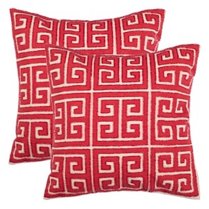 Set of 2 Chy Square Throw Pillow Red - Safavieh
