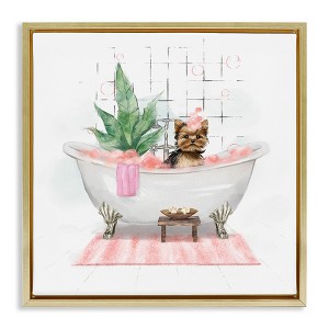 Stupell Industries Chic Yorkie Dog in Bubble Bath, 18" x 18" - 1 of 4
