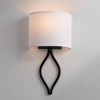 Possini Euro Design Sian Modern Wall Sconce Black Hardwire 10 1/4" Fixture Linen Halfmoon Hardback for Bedroom Living Room Hallway - 2 of 4