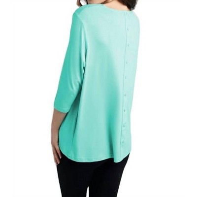 Women's Button-Back Scoop Neck Top - ANGEL