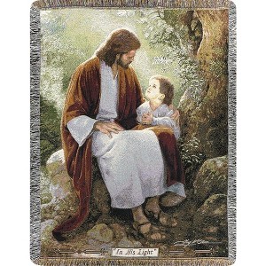 Manual Woodworks and Weavers “In His Light” Inspirational Tapestry Throw Blanket – 50x60 - 1 of 3