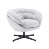 PDTEND Modern  Chenille Swivel Chair with Removable Cushion and Black Metal Base for Office, Living Room, or Reading Nook - 2 of 4