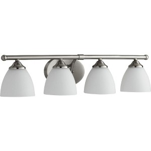 Quorum Lighting Brooks 4-Light Satin Nickel Glass Shade Ceiling Fan - 1 of 1