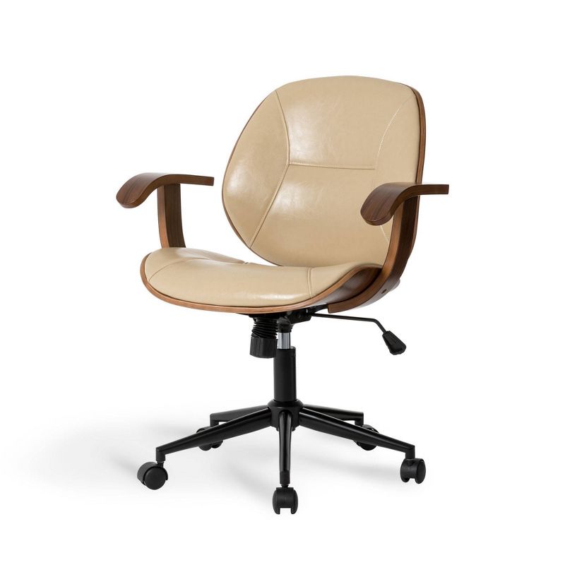 PU Leather Adjustable Swivel Office Chair - Glitzhome, 3 of 10