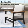 All Weather HDPE Outdoor Patio Furniture Conversation Set with Beige Cushions and Coffee Table - 3 of 4