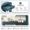 Console Table with Storage Drawers and Shelf, Sofa Table for Entryway or Hallway, Navy Accent Table with Sturdy Frame-The Pop Home - 4 of 4