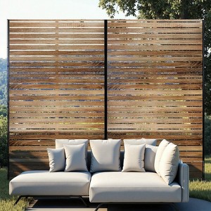 Metal Privacy Screen Outdoor 72" H x 47" W, Outdoor Privacy Screen & Panels, Freestanding Decorative Screens for Patio Lawn Garden Deck Balcony - 1 of 4