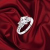 Slickblue Classic Rhodium-Plated Engagement Ring with Cubic Zirconia - 1.6 Carat Jewelry - 3 of 4