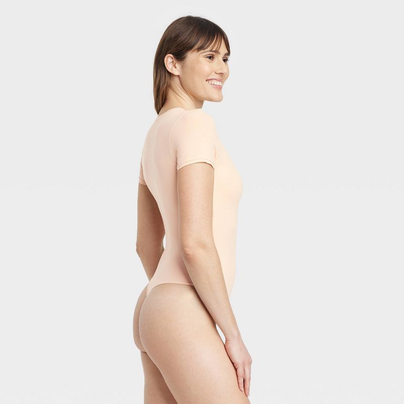Women's Stretch Short Sleeve Bodysuit - Auden™, 3 of 7
