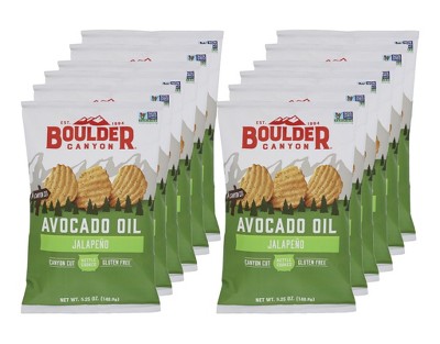 Boulder Canyon Jalapeno Avocado Oil Kettle Chips - Case of 12/5.25 oz