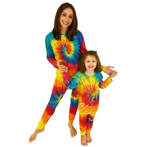 Just Love Tie Dye Mommy & Me Thermal Set  Coordinated Warm Sleepwear for Women & Kids - 1 of 2