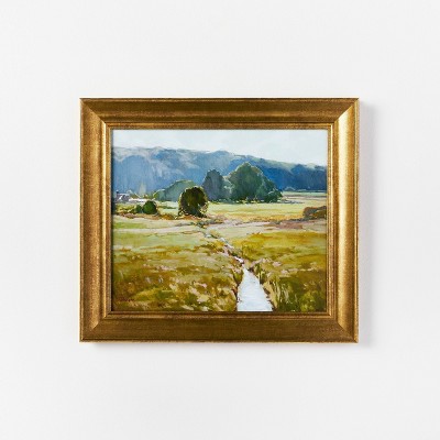 Photo 1 of 16 x 14 Summer Pasture Framed Wall Art Brass - Threshold designed with Studio McGee