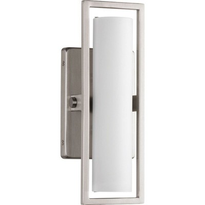 Brushed Nickel 12" LED Cylinder Vanity Light