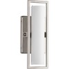 Progress Lighting Frame Collection 1-Light LED Bath Vanity Fixture, Brushed Nickel, Circular Etched Opal Glass Shade - 2 of 4