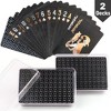 LotFancy Black Plastic Playing Cards, 2 Decks of Cards with Plastic Cases, Waterproof - 2 of 4