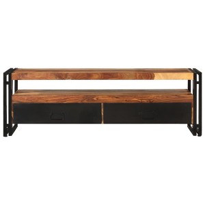 vidaXL TV Cabinet Natural wood color, black - 1 of 4