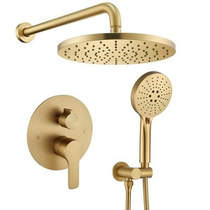 Itopfox Wall Mounted Shower Faucet Mixer Set with High Pressure Shower Head & 3-Setting Handheld Bathroom Shower Trim Kit with Pressure Balance Valve - 1 of 4