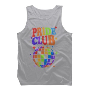 Adult Design By Humans Pride Club Rainbow Disco Ball By Tank Top - 1 of 2
