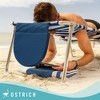 Ostrich Backpack Chaise Folding Lounge Chair w/4 Adjustable Position, Carrying Straps, Side Pocket and Storage Bag, Navy Stripe (2 Pack) - 4 of 4