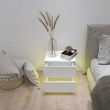 Modern High Gloss Night Stand with RGB LED Lights, Easy Assembly Bedroom Storage Furniture - 2 of 4
