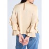 ELOQUII Women's Plus Size Sleeve Flounce Crewneck Blouse - 3 of 4