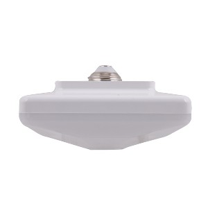 Simply Conserve 4.5 in. 60-Watt Square White Integrated LED Flush Mount with White Plastic Shade - 1 of 4
