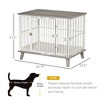 Akoasm Wooden Side Table Dog Crate & Cage Furniture With Cushion & Lockable Door For Medium Pets-Grey - 2 of 4