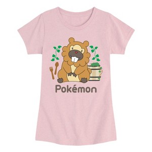 Girls' - Pokémon - Bidoof Cafe Fitted Short Sleeve Graphic T-Shirt - 1 of 3