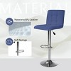 Bar Stools 1 Set of 2, Counter Height Bar Stools, Square Cushion Bar Stools with Back, Footstool, Cafe, Blue, 2 pieces - 4 of 4