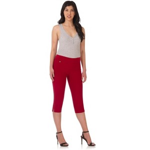 Rekucci Women's Pull-On Mid-Rise Straight-Leg Capri Pants with Tummy Control and Hidden Pocket - 1 of 4