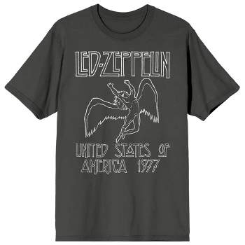 Led Zeppelin Falling Icarus 1977 Crew Neck Short Sleeve Charcoal Men's T-shirt