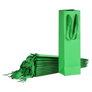 Unique Bargains Sturdy Paper Satin Rope Handle Reusable Fashionable Wine Gift Bags 24 Pcs - 1 of 3
