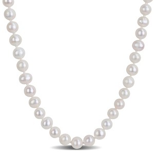 EVERLY JEWELRY | Brass 7-8mm Cultured Freshwater Pearl Necklace, 18 inc - 1 of 4