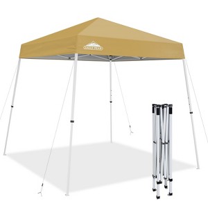 EAGLE PEAK 8x8 Slant Leg Pop Up Canopy Tent Easy Setup Instant Outdoor Beach Canopy 8x8 Base 6x6 Top - 1 of 4