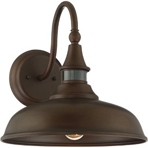 John Timberland Gough Rustic Farmhouse Outdoor Barn Light Fixture Bronze Dusk to Dawn Motion Sensor Dark Sky 12 1/2" for Post Exterior Deck House Yard - 1 of 4